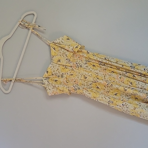 Yellow Petite Floral Jumpsuit - Picture 5 of 5